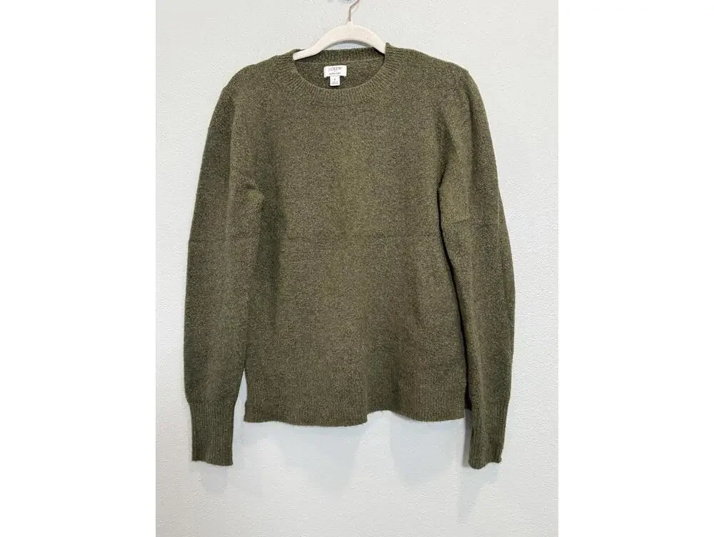 J.Crew Super Soft Olive Green Crew Neck Sweater - Women Small